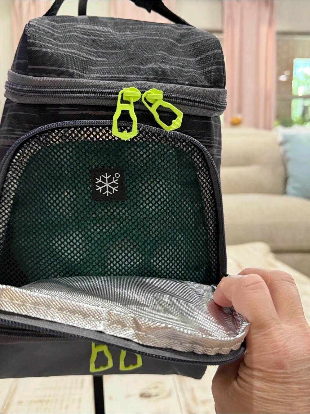 adidas Black & Neon Green Lunch Bag Lunch Box School